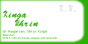 kinga uhrin business card